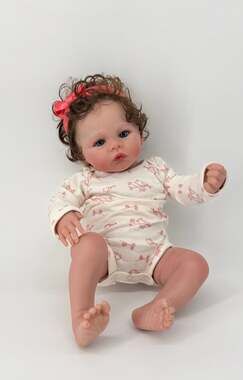 Andres Areeno Reborn Baby Realistic Blue Eyes Curly Hair Collector Quality